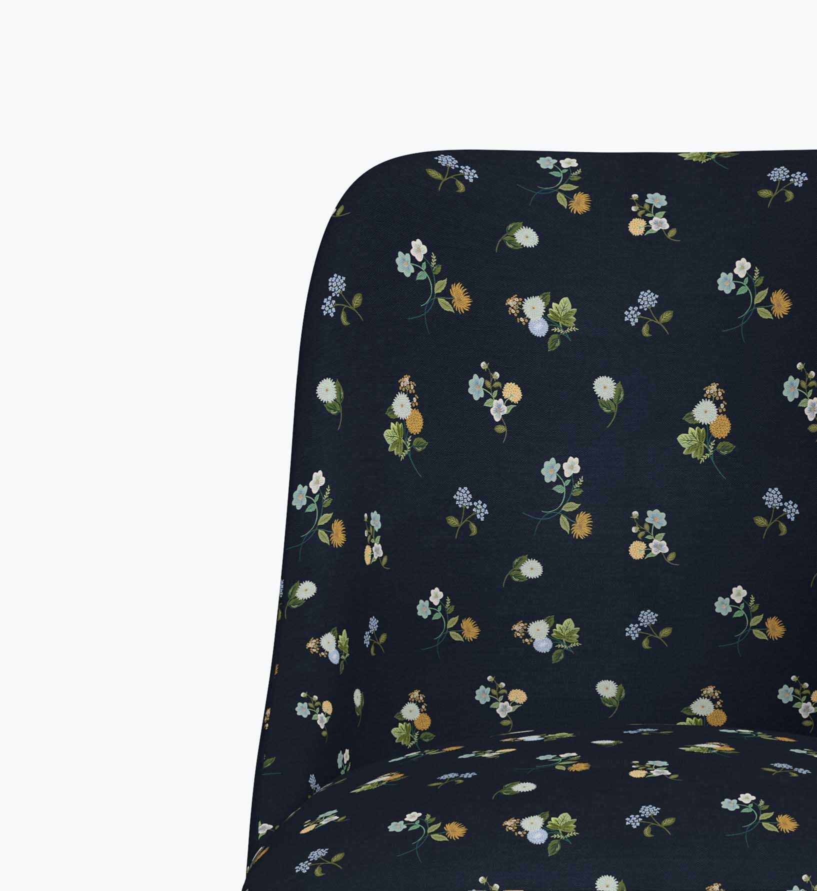 Oxford Desk Chair - Ditsy Dahlia Navy
